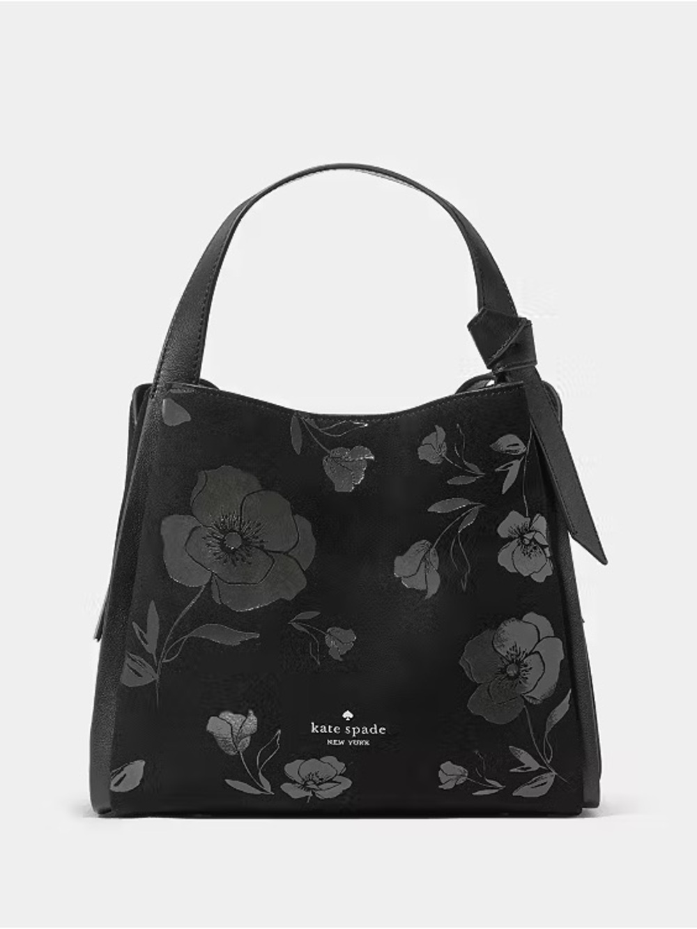 ♠️Kate Spade Floral Suede Medium Convertible Carryall Bag, Black NEW NWT